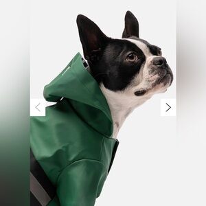 ❤️ NWOT Silver Paw Dog Reflective Raincoat Kids Green Hooded Raincoat